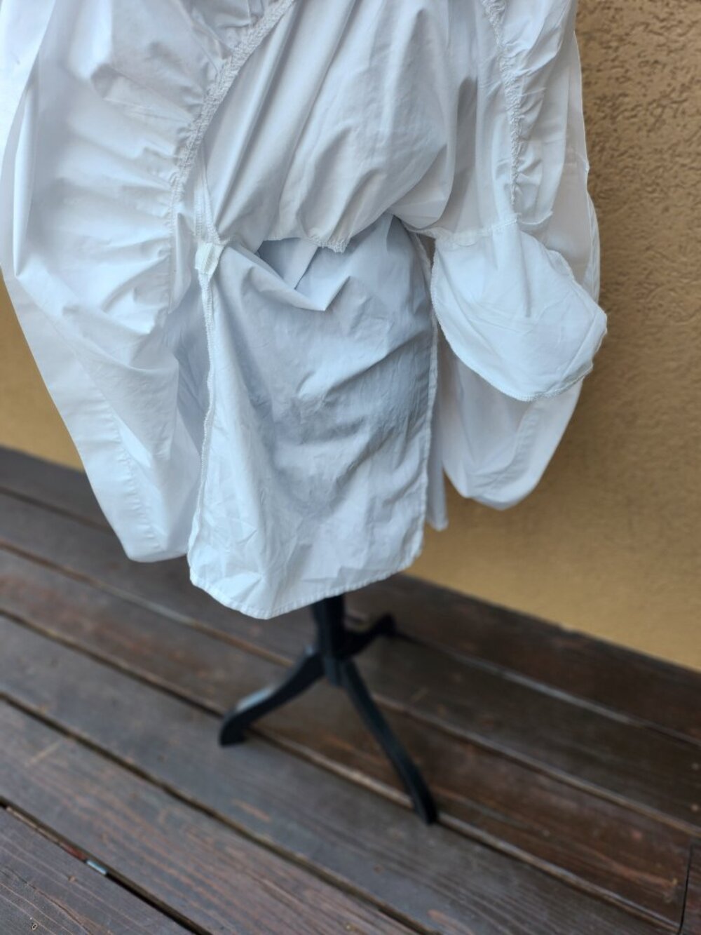 En Saison White Puff Sleeve Tiered Poplin Dress XS NWOT - Picture 3 of 12